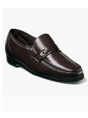 Florsheim Shoes Men's 10EEE Riva Moc Toe Bit Loafers Burgundy